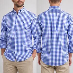 Vineyard Vines Slim Fit Tucker Shirt Blue Gingham Medium 100% Cotton